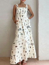 Plus Size Sleeveless Print Tie Up Maxi Dress GRST-25105