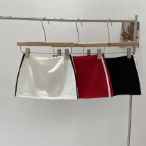 Stripe Patchwork Solid Mini Skirt GQIH-ltao1006350091