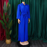 Plus Size Solid Color Long Sleeve Loose Jumpsuit GCZF-8596