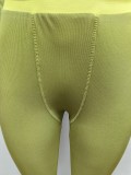 Solid Color Long Sleeve Yoga Two Piece Pants Suit MEM-88606