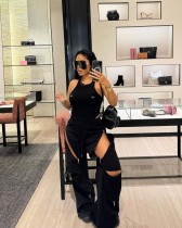 Fashion Patchwork Loose Flare Pants LSD-2315