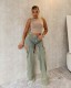 Washed Hollow Out Staight Jeans LX-5538