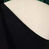 Plus Size Solid Color Slash Shoulder Midi Dress(Without Belt) GCZF-8607