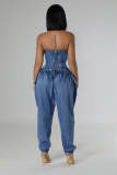 Sexy Wrap Chest Slim Denim Jumpsuit LX-6035