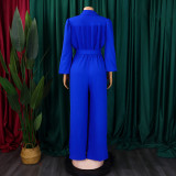 Plus Size Solid Color Long Sleeve Loose Jumpsuit GCZF-8596