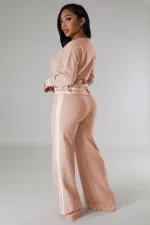 Long Sleeve Knits Wide Leg Two Piece Pants Set SFY-2788