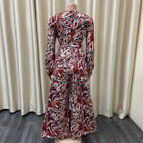 Plus Size Print Loose Wide Leg Jumpsuit GCZF-8439