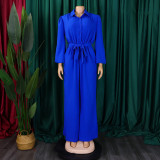 Plus Size Solid Color Long Sleeve Loose Jumpsuit GCZF-8596