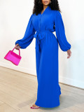Plus Size Solid Color Long Sleeve Loose Jumpsuit GCZF-8596