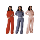 Long Sleeve Knits Wide Leg Two Piece Pants Set SFY-2788