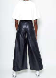 Fashion High Waist PU Leather Flare Pants GWDS-241022