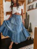 Fashion Layered Cake Denim Half Skirt GYAN-8922