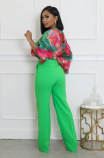Fashion Print Bat Long Sleeve Tops XHXF-436
