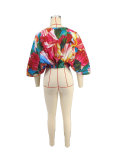 Fashion Print Bat Long Sleeve Tops XHXF-436
