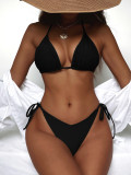 Sexy Solid Color Tie Up Bikinis Two Piece Set CSYZ-B711F