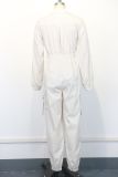 Long Sleeve Solid Color Loose Jumpsuit GWDS-241015