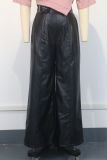 Fashion High Waist PU Leather Flare Pants GWDS-241022