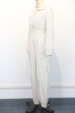 Long Sleeve Solid Color Loose Jumpsuit GWDS-241015