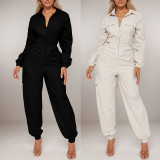 Long Sleeve Solid Color Loose Jumpsuit GWDS-241015