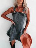 Fashion Denim Sling Vest Mini Dress GYAN-8923