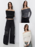 Sexy Solid Color Off Shoulder Tops GWDS-240901