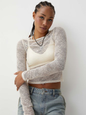 Sexy See Through Long Sleeve Lace Tops GWDS-240997