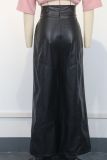 Fashion High Waist PU Leather Flare Pants GWDS-241022
