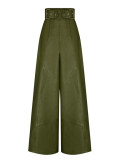 Fashion High Waist PU Leather Flare Pants GWDS-241022