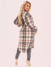 Fashion Long Sleeve Plaid Print Coats GWDS-241051