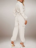 Long Sleeve Solid Color Loose Jumpsuit GWDS-241015