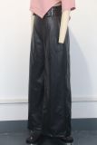 Fashion High Waist PU Leather Flare Pants GWDS-241022