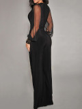 Mesh Sleeve Patchwork Loose Jumpsuit GWDS-240892