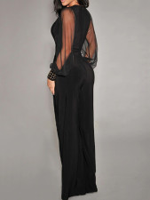 Mesh Sleeve Patchwork Loose Jumpsuit GWDS-240892