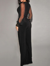 Mesh Sleeve Patchwork Loose Jumpsuit GWDS-240892