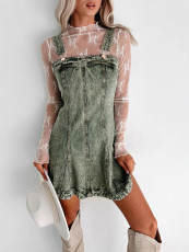 Fashion Denim Sling Vest Mini Dress GYAN-8923