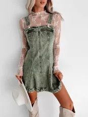 Fashion Denim Sling Vest Mini Dress GYAN-8923