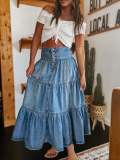 Fashion Layered Cake Denim Half Skirt GYAN-8922