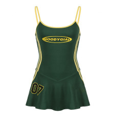 Letter Print Sling Sport Mini Dress YUEM-220268