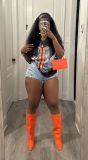 Pre Order: About 7 work days shipping Fashion V Neck Print T Shirt YUEM-220293