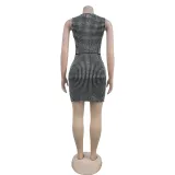 Sexy Hot Diamond Sleeveless Mini Dress GFYX-7109