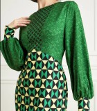 Print Long Sleeve Long Dress GXYY-8243