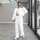 Solid Color Padded Zipper Coat Pants Suit SSNF-211472
