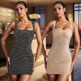 Sexy Hot Diamond Sleeveless Mini Dress GFYX-7109