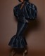 Plus Size Solid Color Bubble Sleeve Skirt Suit GXYY-6042