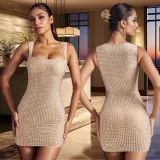 Sexy Hot Diamond Sleeveless Mini Dress GFYX-7109