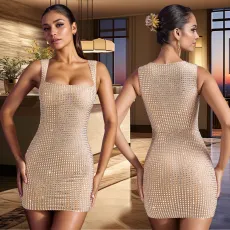 Sexy Hot Diamond Sleeveless Mini Dress GFYX-7109