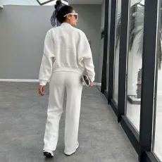 Solid Color Padded Zipper Coat Pants Suit SSNF-211472
