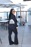 Color Block Drop-shoulder Two Piece Pants Set GDYF-6696