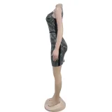 Sexy Hot Diamond Sleeveless Mini Dress GFYX-7109