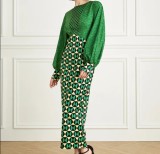 Print Long Sleeve Long Dress GXYY-8243
